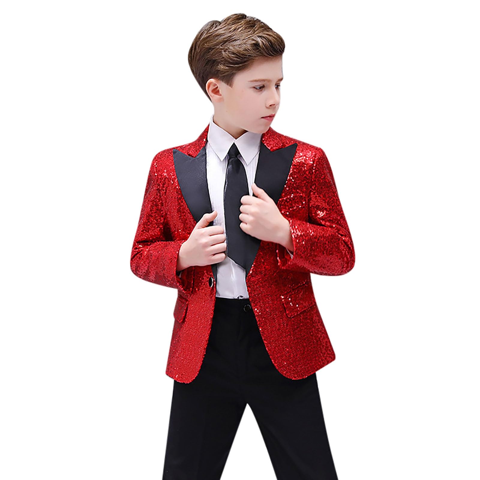 Generisch Elegante giacca con paillettes per ragazzi, perfetta per matrimoni, feste