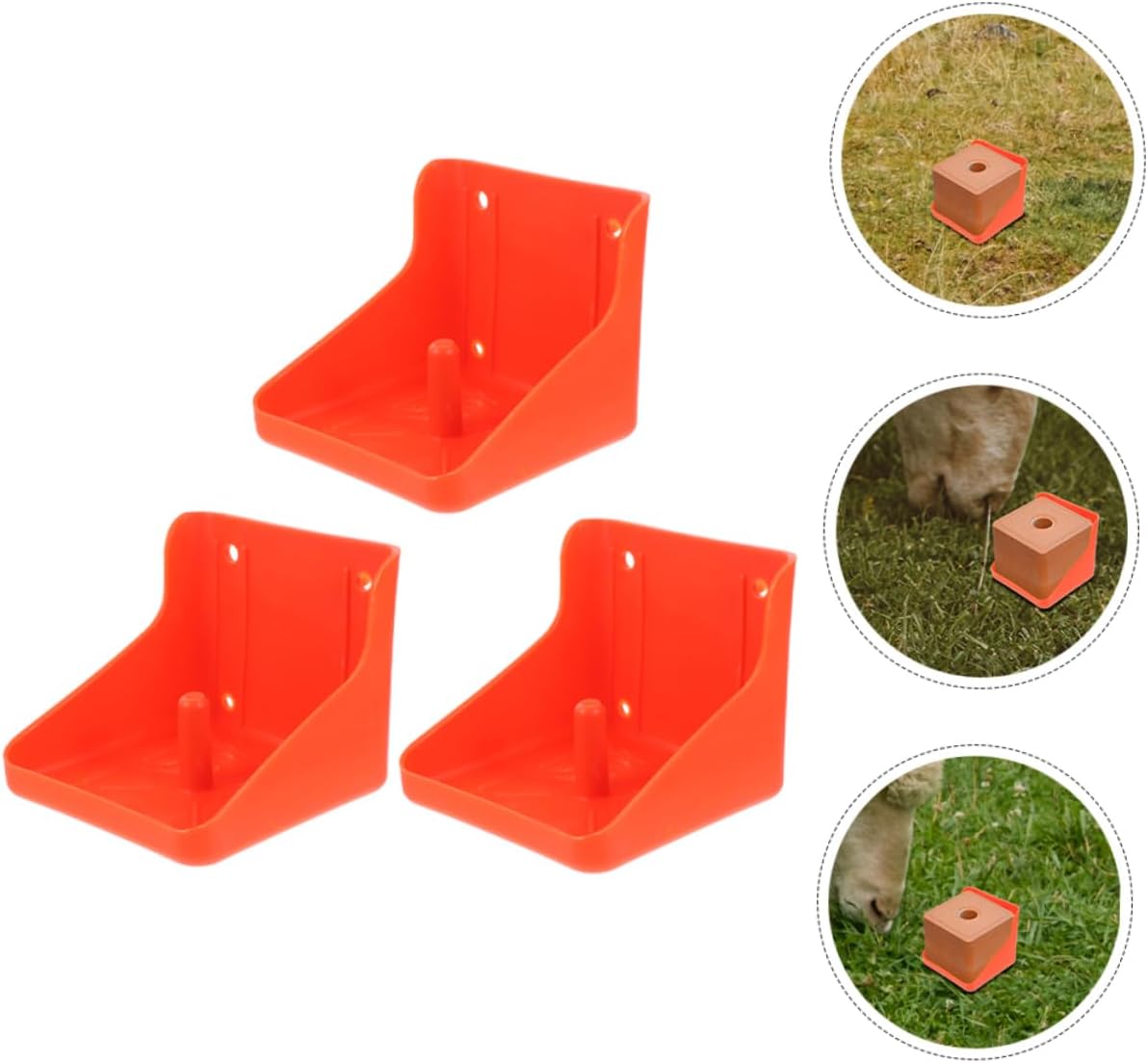HANABASS 3Pcs Salt Block Holder for Sheep and Cattle Thick Feeding Tray Convenient Rack for Livestock Salt Licking for Farm Use