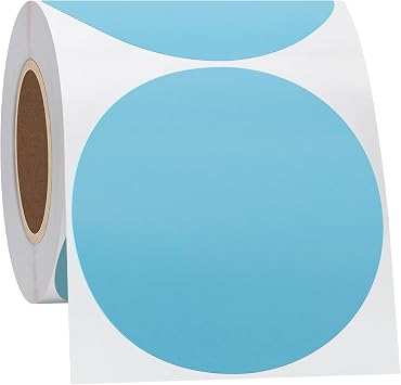 Thermal Label Stickers 3" Circle Sticker Direct Thermal Labels Self-Adhesive Thermal Paper Roll 350 pcs Light Blue