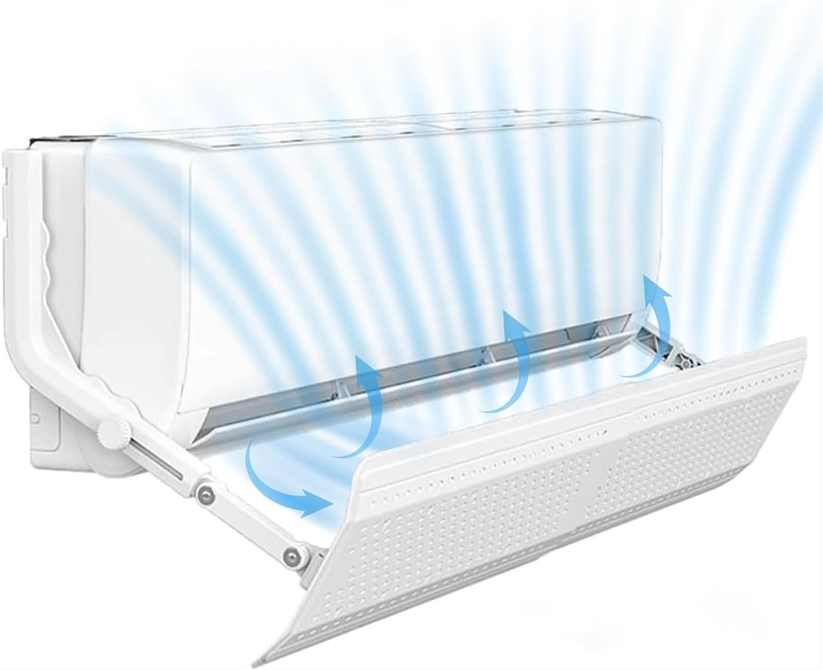 THE WHITE SHOP Air Conditioner Deflector - PVC Air Flow Deflector With 180° Adjustable Ac Wind Deflector, Anti-Condensation Reduces Noise From The Air Conditioning Unit And Energy Efficient(57-105 cm)