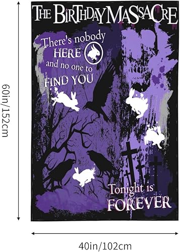 Miniatura 5 de COIRBLISS Tapiz de masacre de cumpleaños con estampado de bandera para colgar en la pared, tapiz de arte impreso en 3D, decoración del hogar, 60 x