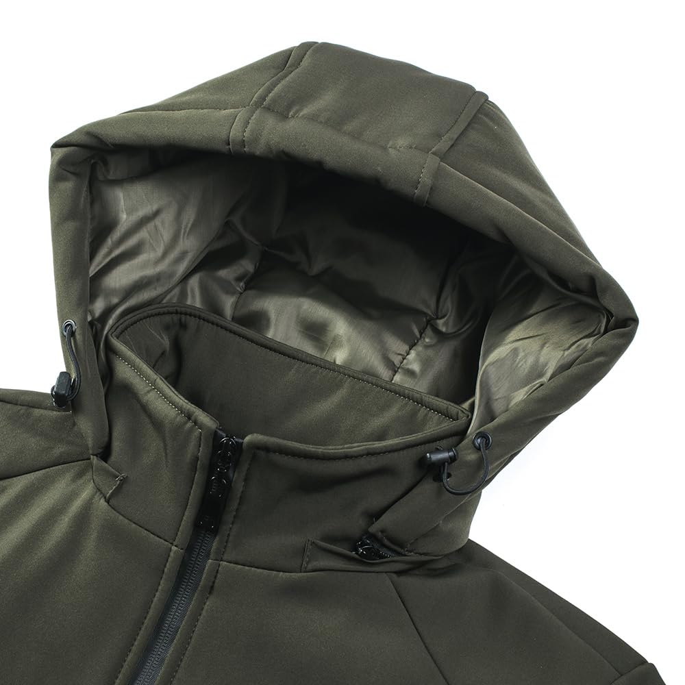 TONY BACKER Giacca Uomo Invernale Softshell Impermeabile Antivento con Cappuccio Staccabile, Giubbotto Cappotto Casual Trekking 3510