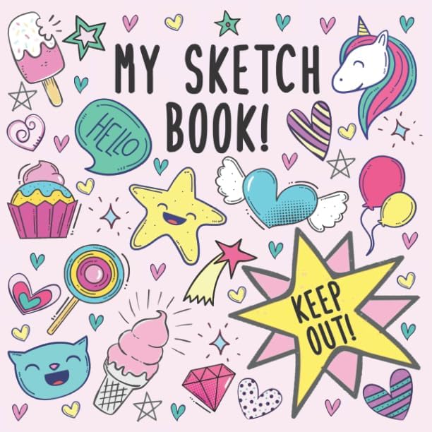 My Sketch Book: 100 Paged Sketch, Doodling, Drawing Book For Girls