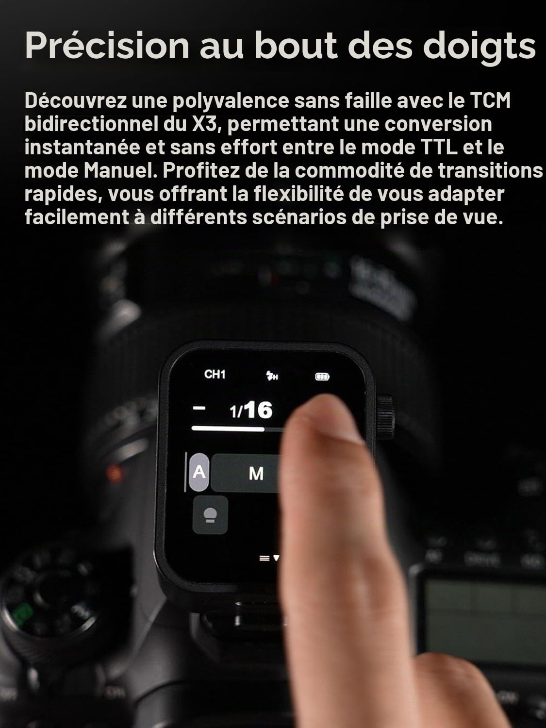Godox Déclencheur X3 LTTL sans fil pour Leica, écran tactile OLED, batterie au lithium intégrée, compatible avec les modèles Leica TYP-601, Q2, CL, M10 et SL2, et une large gamme de flash Godox