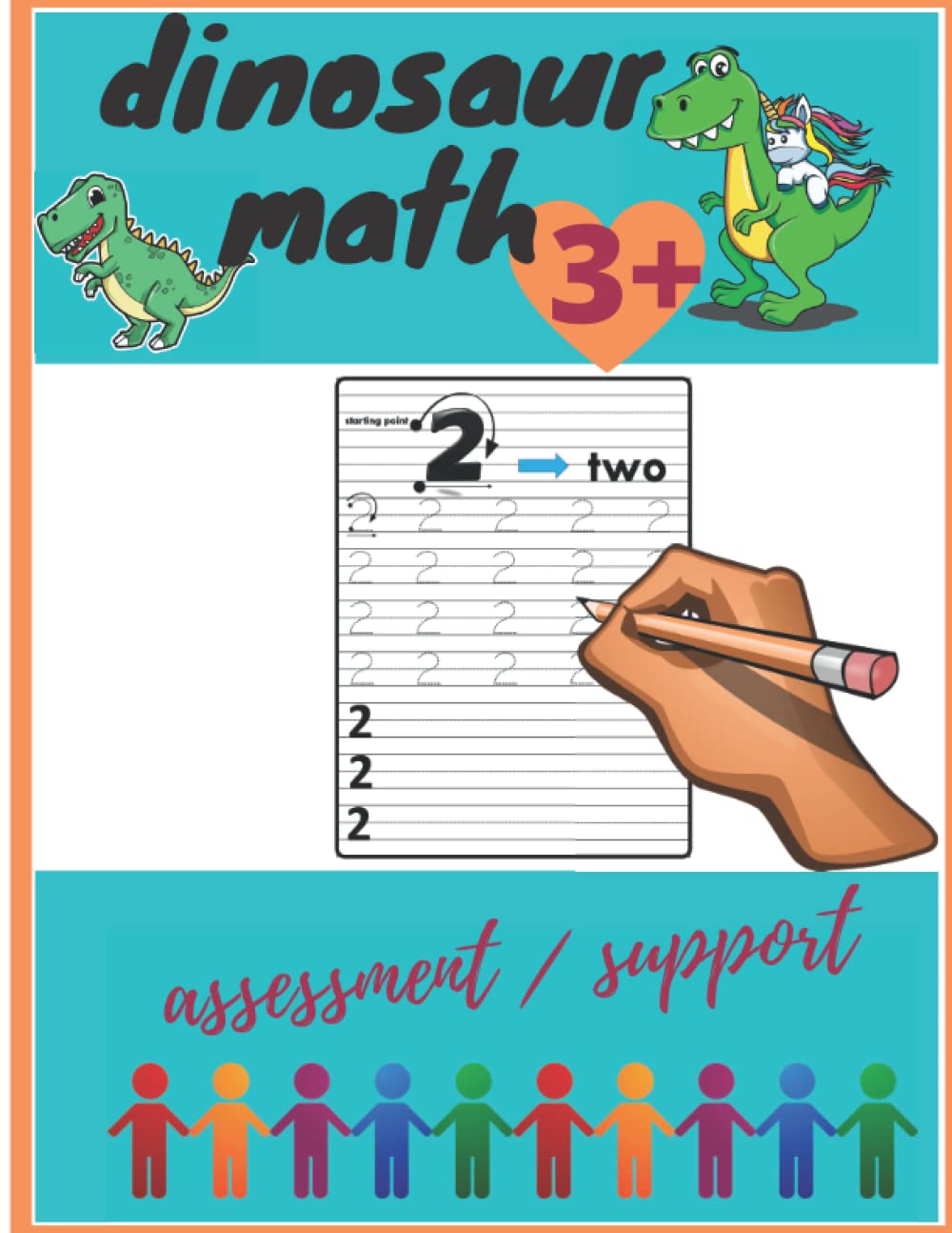 dinosaur math 3+: Book with Number Tracing and Matching Activities for 3 years and over - kindergarten preparation-Preschool Math Workbook for Toddlers