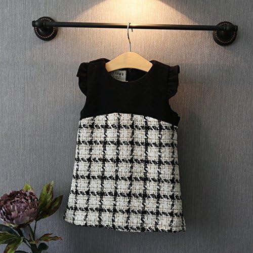 Amazon シャーリエ キッズ 韓国子供服 ウエスト切り替えチェックワンピース 黒 1ｃｍ ワンピース チュニック 通販
