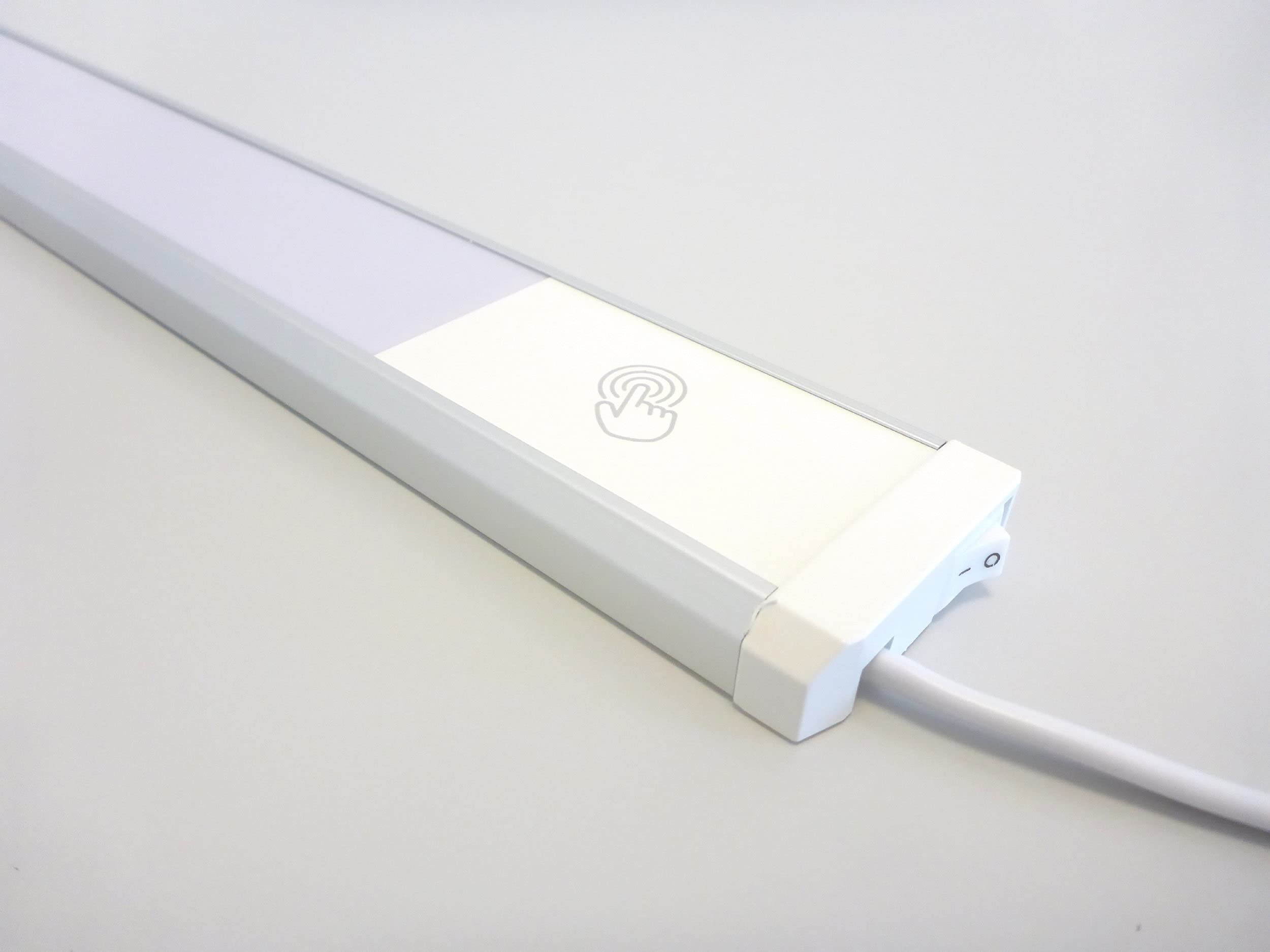 Trango LED Unterbaulampe 4-Stufen dimmbar 2534 *SUN* Küchenunterbau Lampe Lichtleiste 900mm lang 15 Watt 230V in Titan mit Touchdimmer 3000K warmweiß Aufbauleuchte, Schrankbeleuchtung, Unterbauleiste