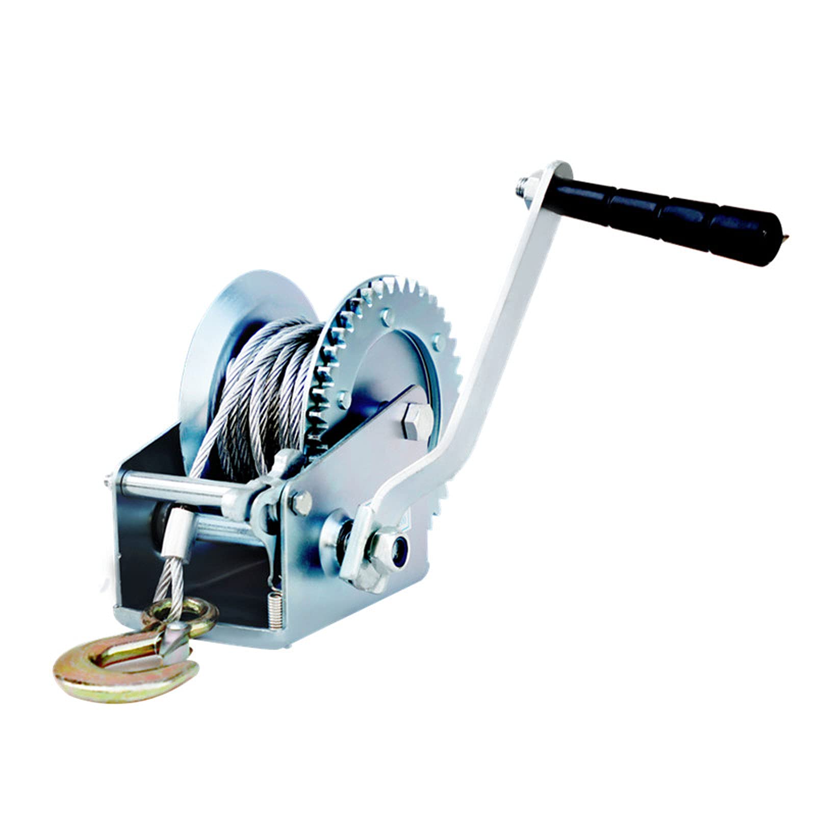 Verricelli Manuali con Cavo e Freno Verricello Manuale con Gancio per Barca Verricello Manuale Piccolo per Imbarcazioni, Auto, Moto, Rimorchio L'Argano Manuale per Impieghi Gravosi