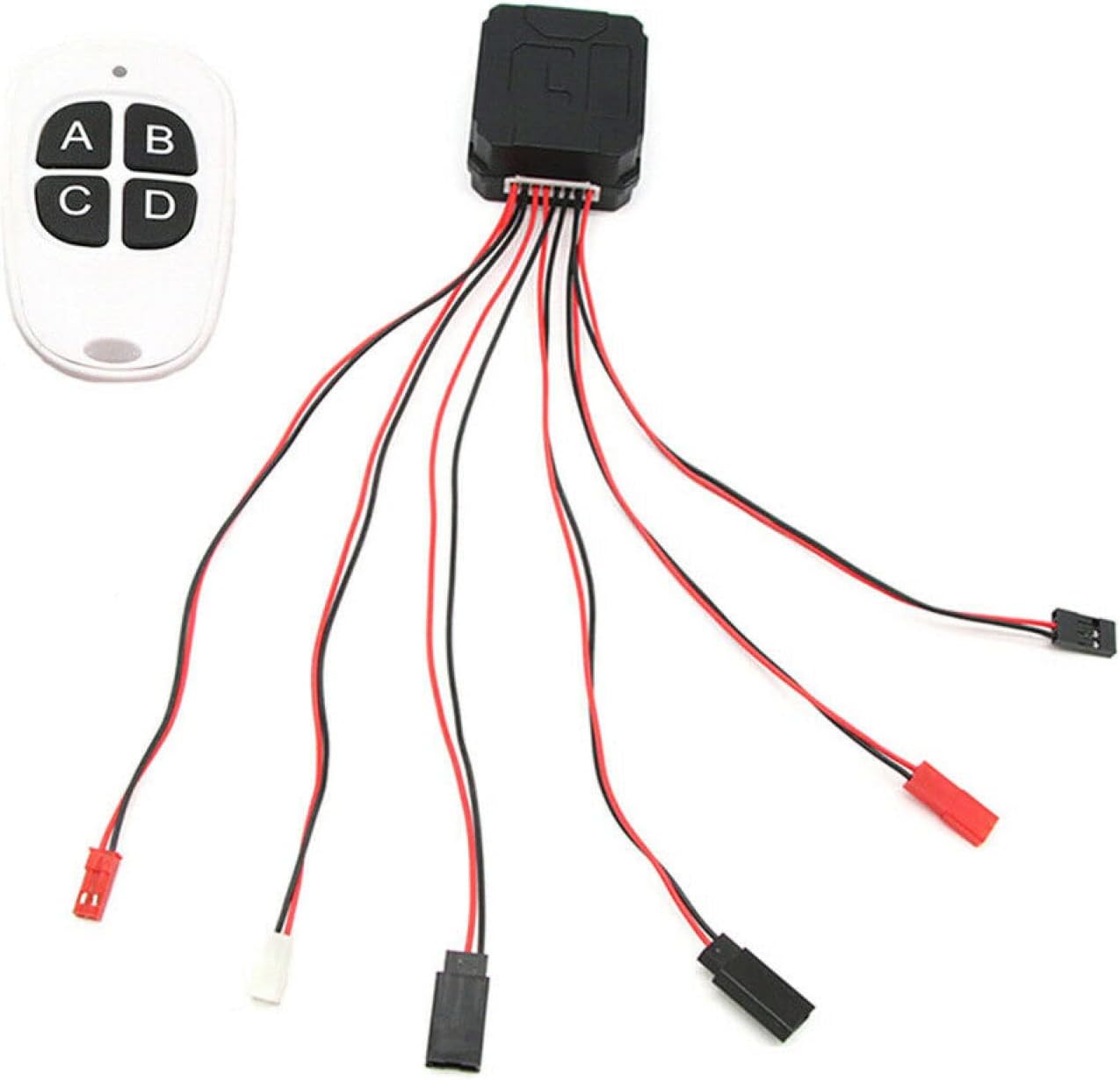 MOUDOAUER 1 Set 4-Channel Wireless Electric Winch Remote Controller Light Group Switch with Range 20m for RC 1:10 for TRX-4 SCX10 D90 Parts 6-7.2V Spare Part