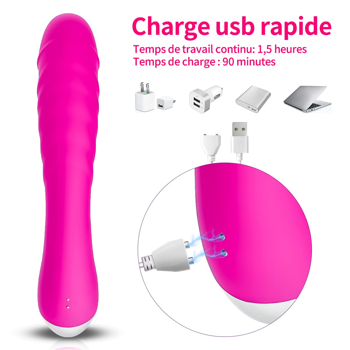 Vibrador Vibradorador Mujer Juguetes Eroticos Vibradores mujer Con 10 modos Consoladores.. para mujer con vibración Vibradorador Clitoris Juguetes eróticos para pareja sexuales Carga USB impermeable