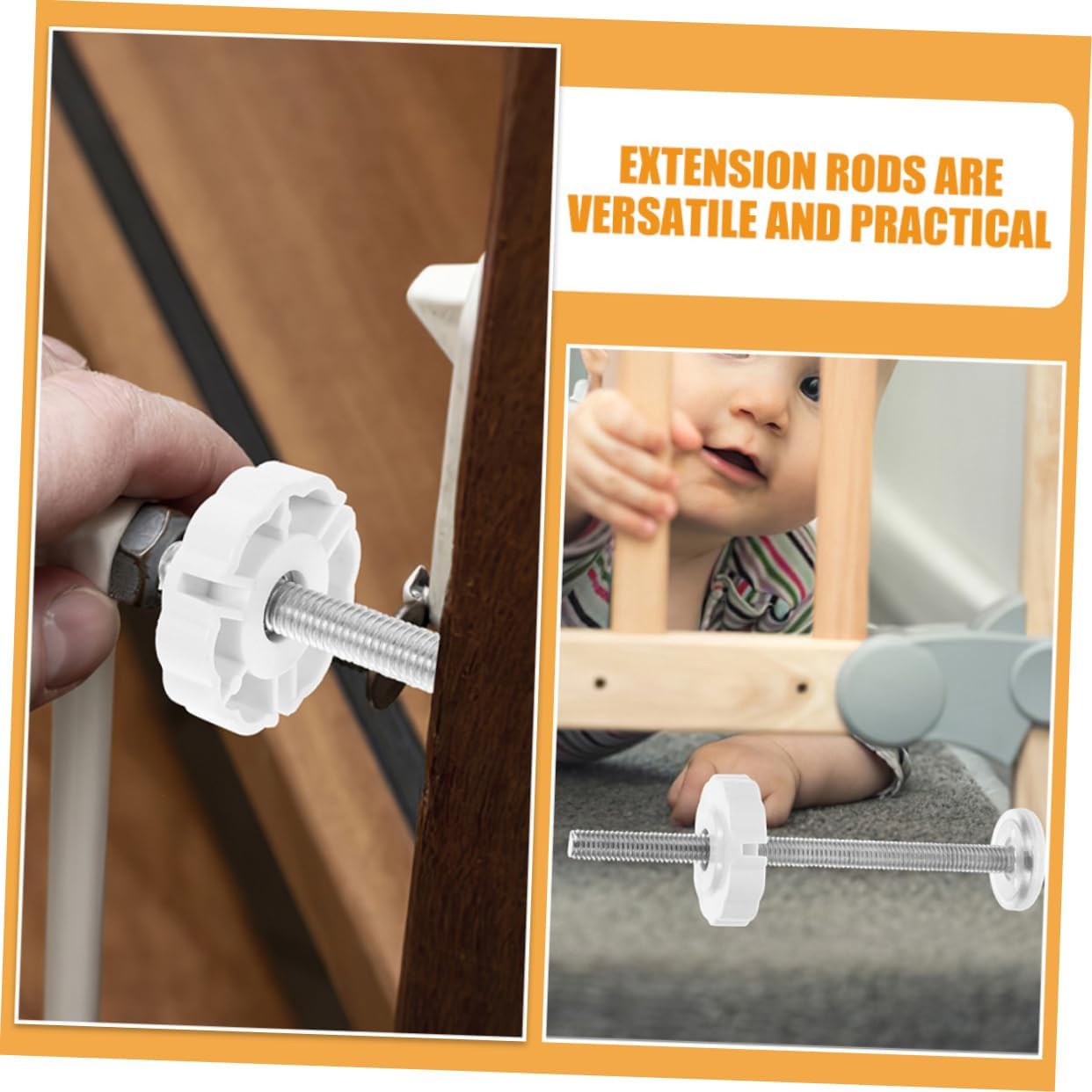 Hemoton 20pcs Regalo Gate Extension Screws Gate Bolt Hardware Threaded Spindle Rods for Mounting