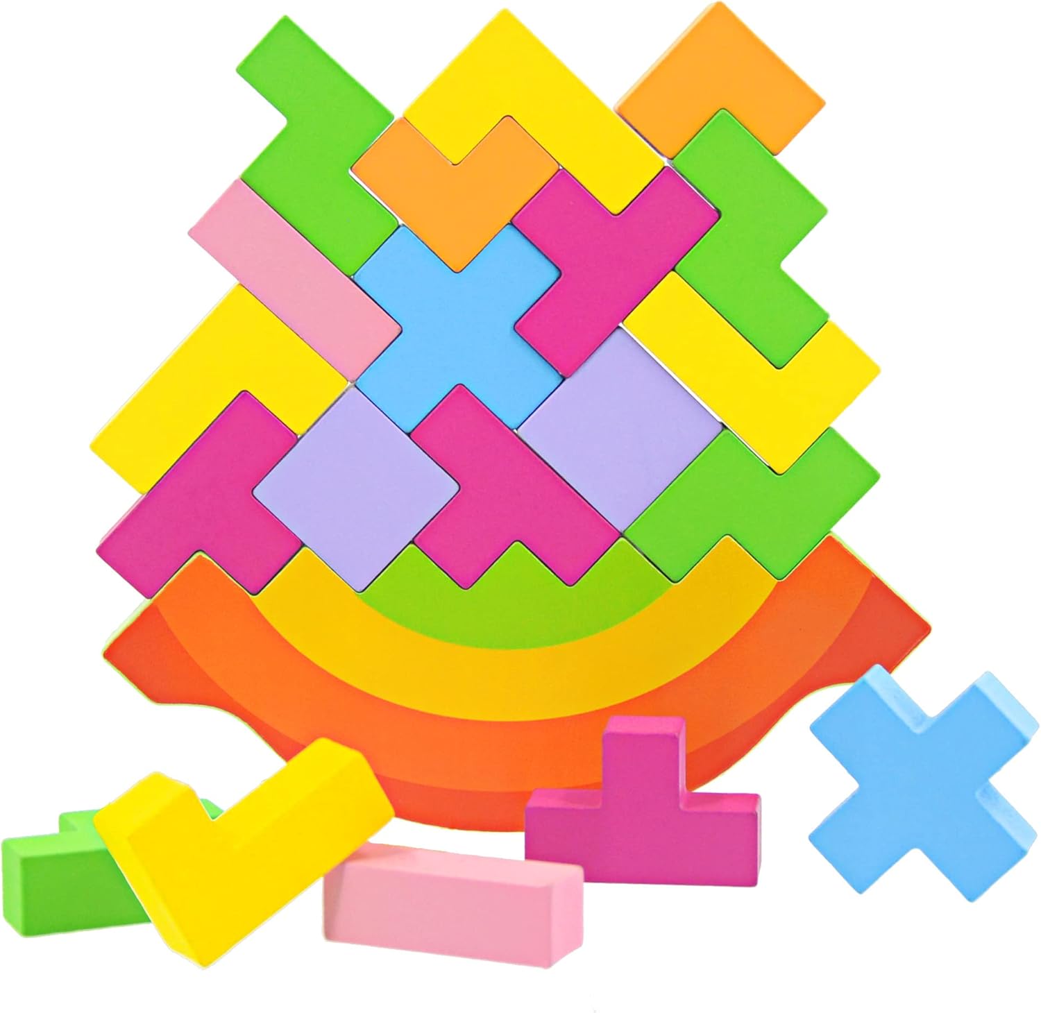 SIENIANLINE Juguetes de Equilibrio de Madera niños-Juguetes de Bloques de construcción educativos Montessori Regalos de cumpleaños de Navidad y Regalos de Pascua