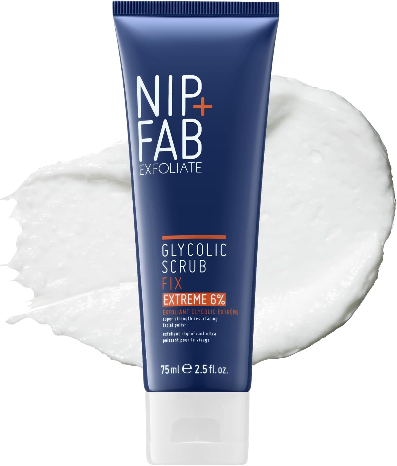 Nip+Fab Nip + Fab Glycolic Acid Fix Face Scrub Extreme with Salicylic Acid, Aloe Vera AHA/BHA Exfoliating Facial Cleanser Polish for Refining Pores Skin Brightening, 75 ml