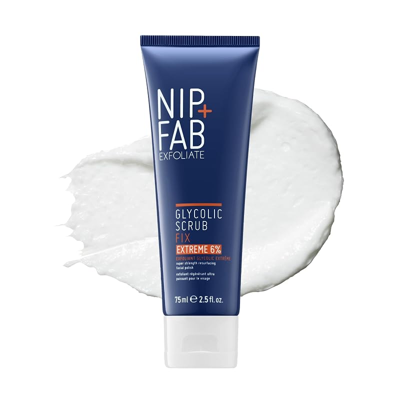 Nip+Fab Glycolic Fix Scrub Extreme Esfoliante facial com ácido glicólico 6% e ácido salicílico 1%, 75 mL