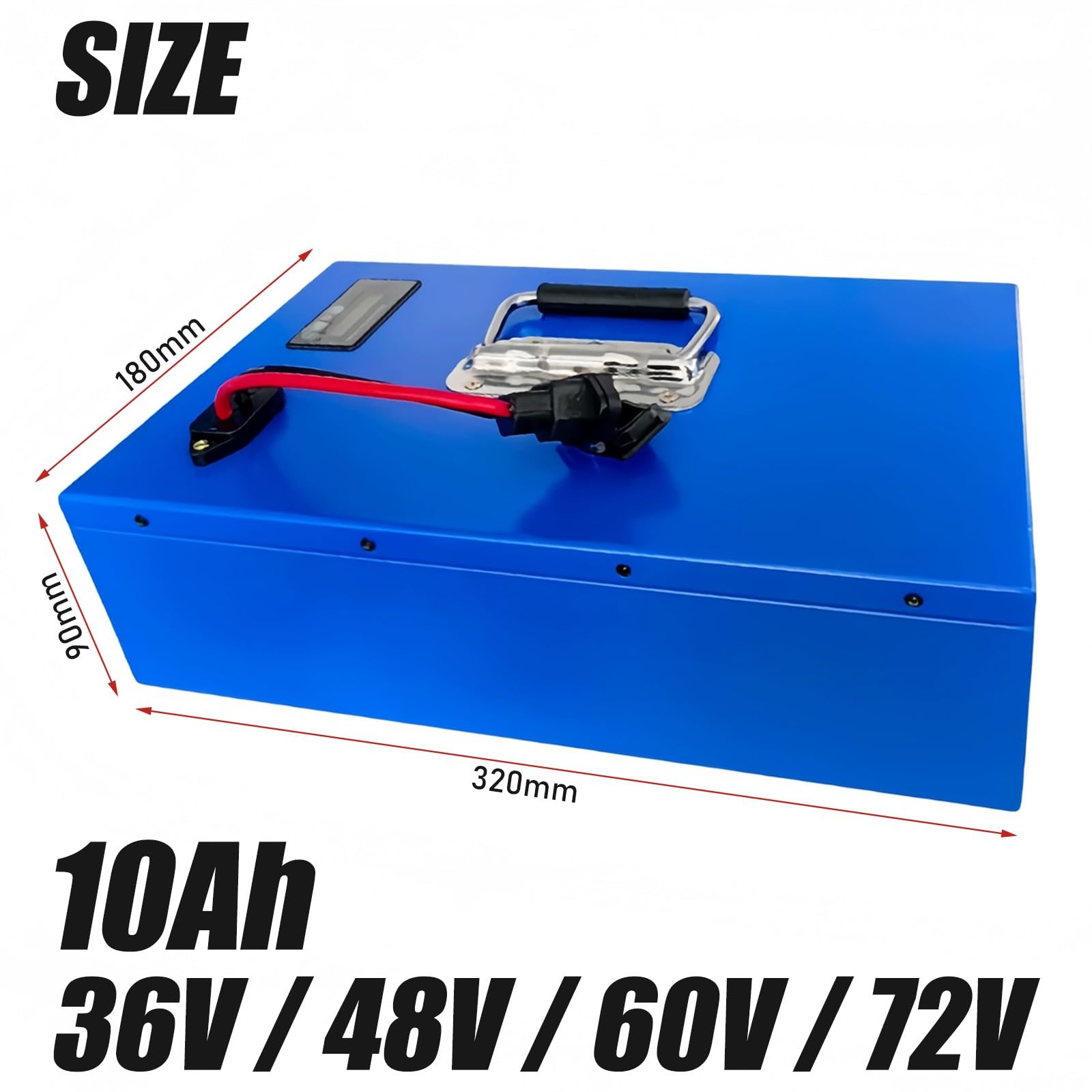 Batteria Litio 36v/48v/60v/72v 10Ah per Bici Elettrica con Caricabatterie 36V 10Ah