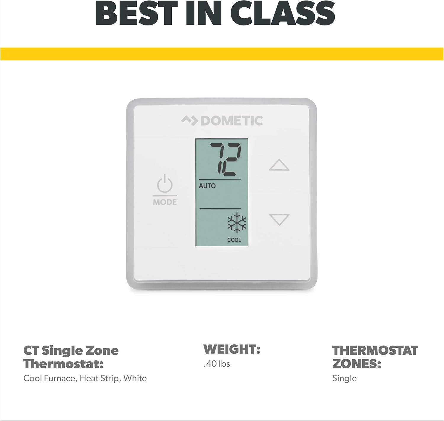 Polar White Digital Programmable Single Zone Wall Thermostat