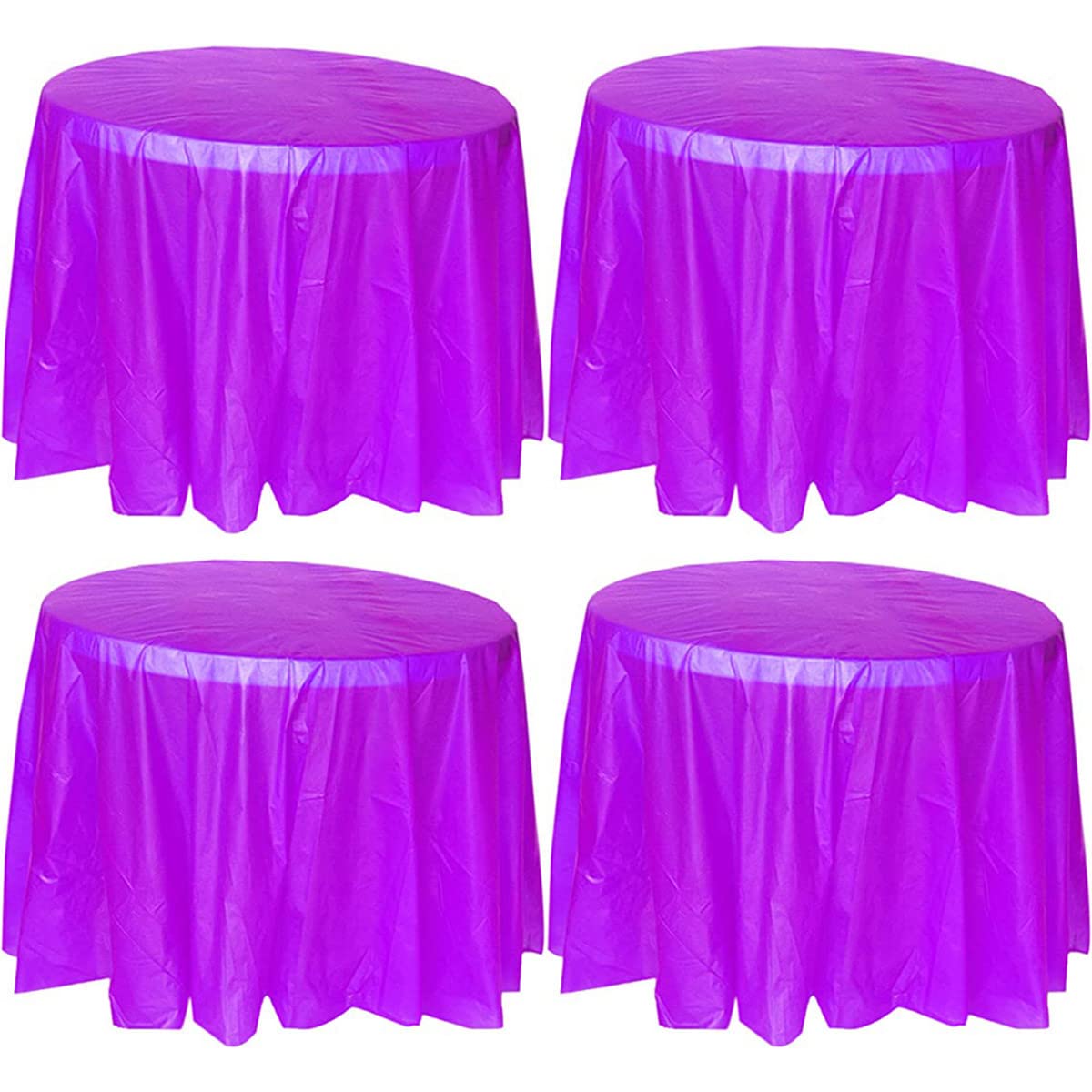 TOKYMOON 4 Pack of Round Disposable 84 Inch Tablecloths Party Wedding Picnic Banquet Table Clothes Table Cover for Round Tables