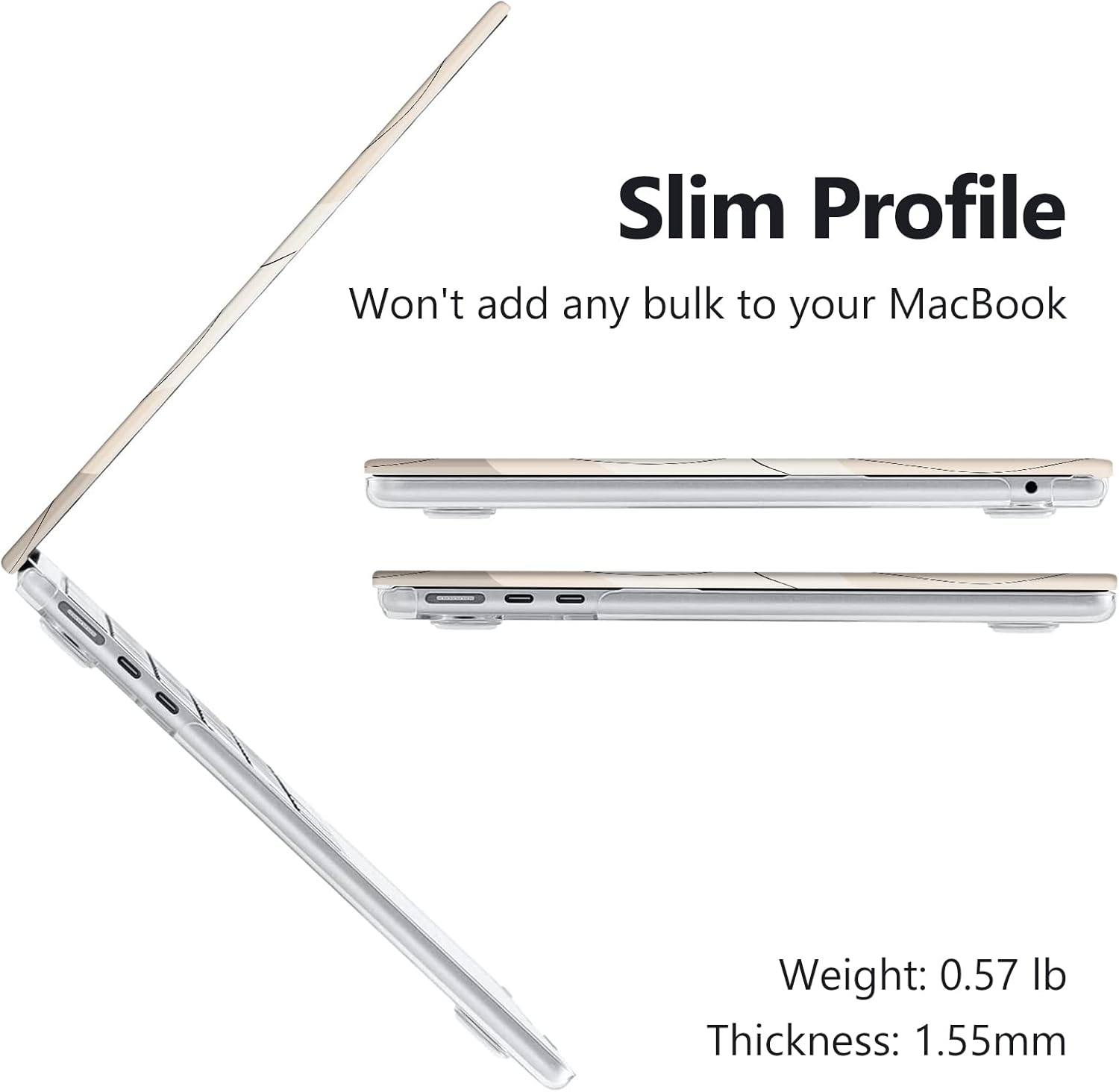 iCasso Compatible with MacBook Air 13.6 Inch Case 2025 2024-2022 Release M4 A3240 M3 A3113 A2681 M2 with Retina Display, Matte Hard Shell Case for MacBook Air 13 + Keyboard Cover, Art Modern - Image 3