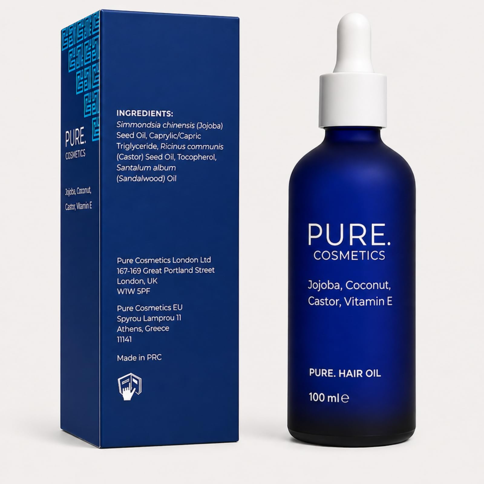 PURE. Kopfhaut- & Haaröl – Nährende Mischung mit Rizinusöl, Jojoba, Kokosöl & Vitamin E – Intensive Pflege für trockenes Haar & trockene Kopfhaut – Für Damen & Herren – Vegan – 100 ml