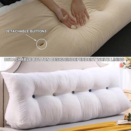 Miniatura 5 de ZZYK Almohada triangular para cabecero, cojín triangular de color sólido, almohada de descanso en cama de lectura, almohada extraíble con soporte de