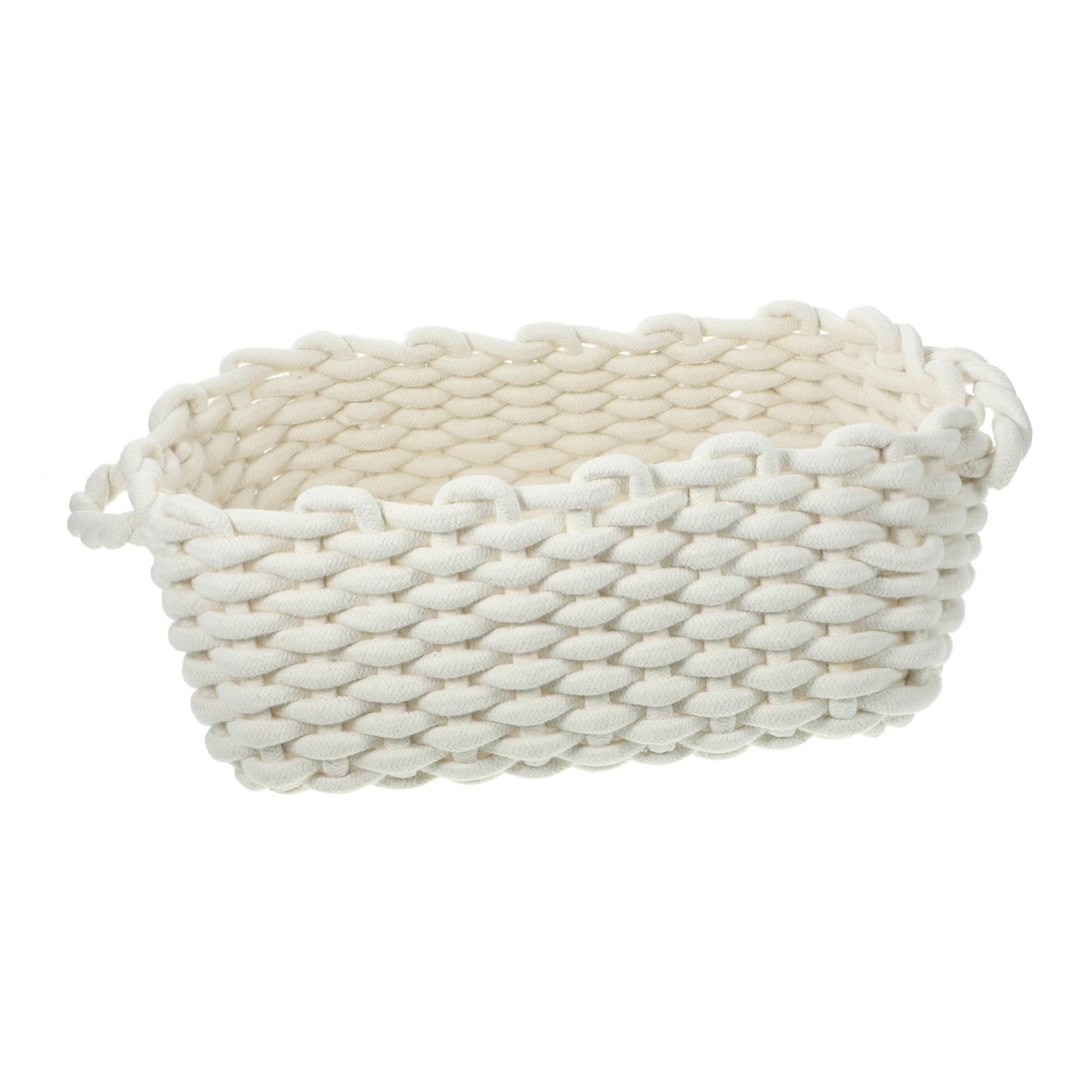 Panier de rangement en corde de coton beige tressé main STOBAZA à grande capacité