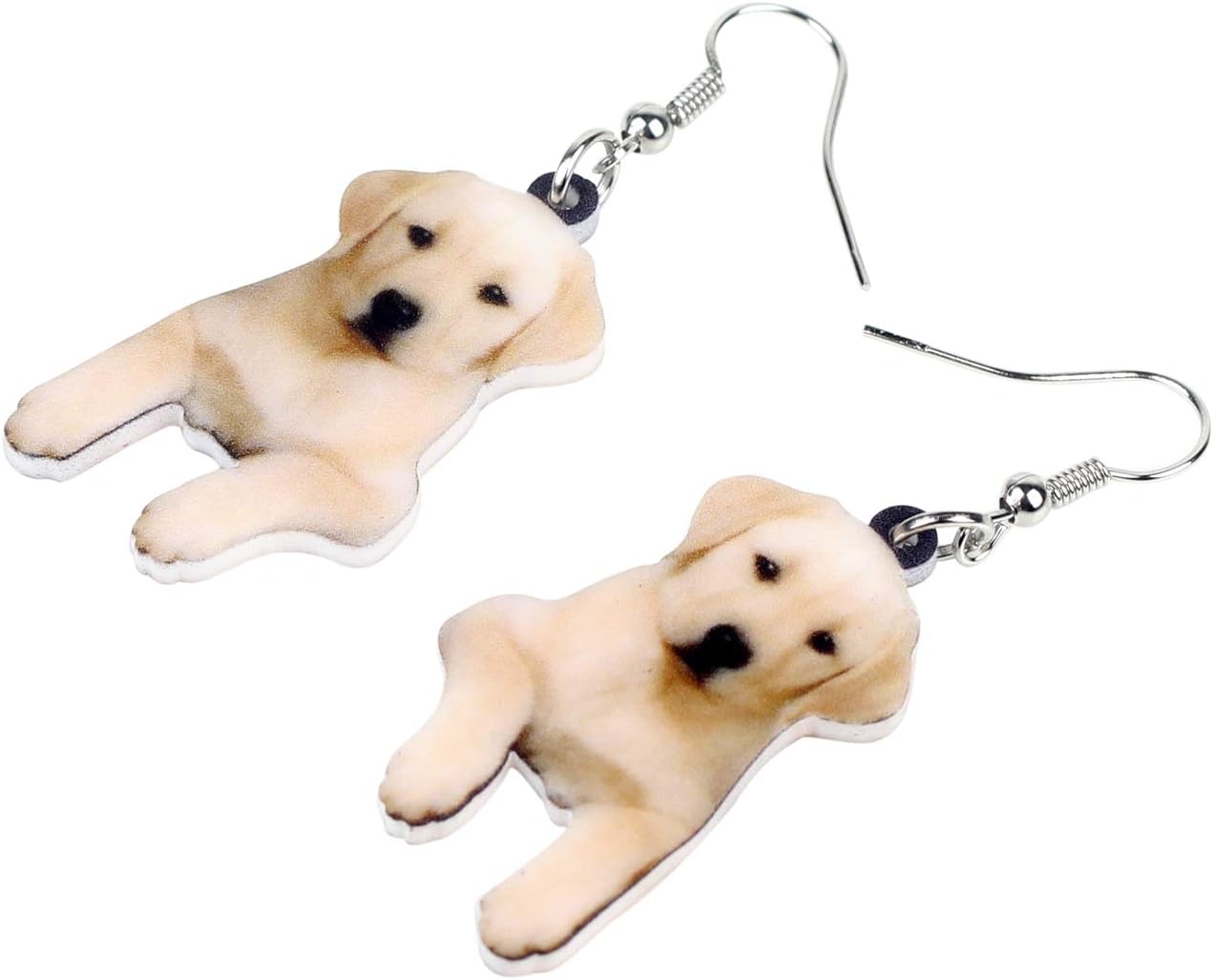 NEWEI Acrylic Sweet Labrador Retriever Dog Dangle Earrings Drop Animal Jewelry For Women Gift Charm Accessories image 4