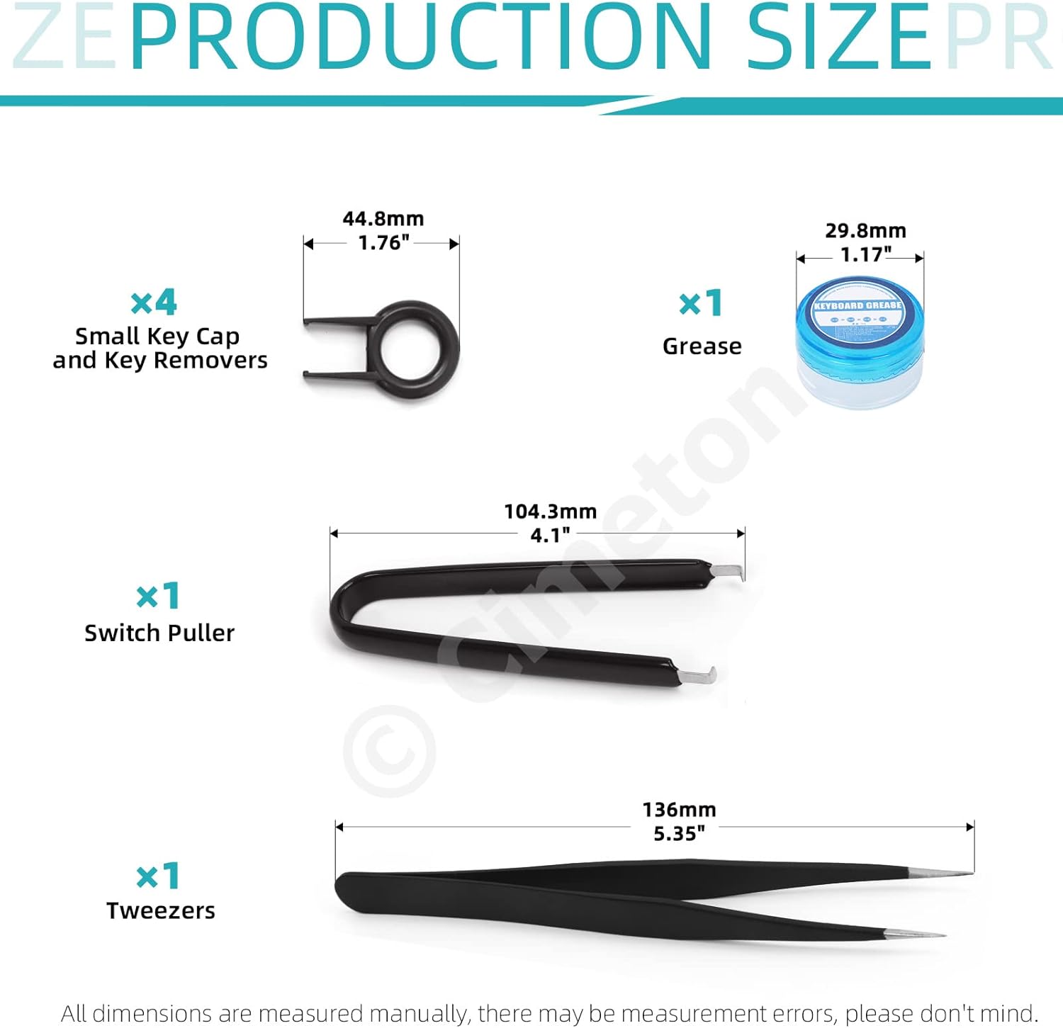 13Pcs Keyboard Lube Kit Keyboard Tools with Tweezers Keycap Puller Remover, Switch Opener, Switch Puller, 4-Claw Grabber, Grease and Lube Brush Cleaning Brush for Mechanical Keyboard