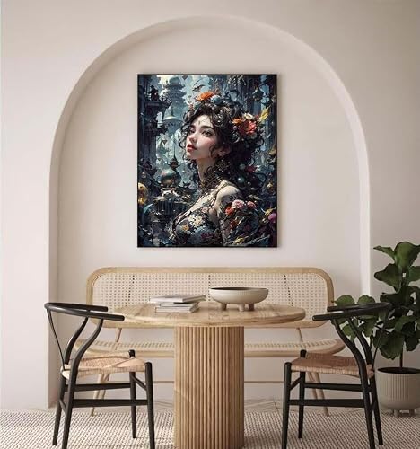 Waxonle DIY Diamond Painting Fille Diamant Painting, 5D Fleur Diamond-Painting Broderie Diamant Kit Complet, Peinture Diamant Adulte DIY Cristal Strass Diamond Dots, Tableau Decoration Murale 70x95cm – vue 4