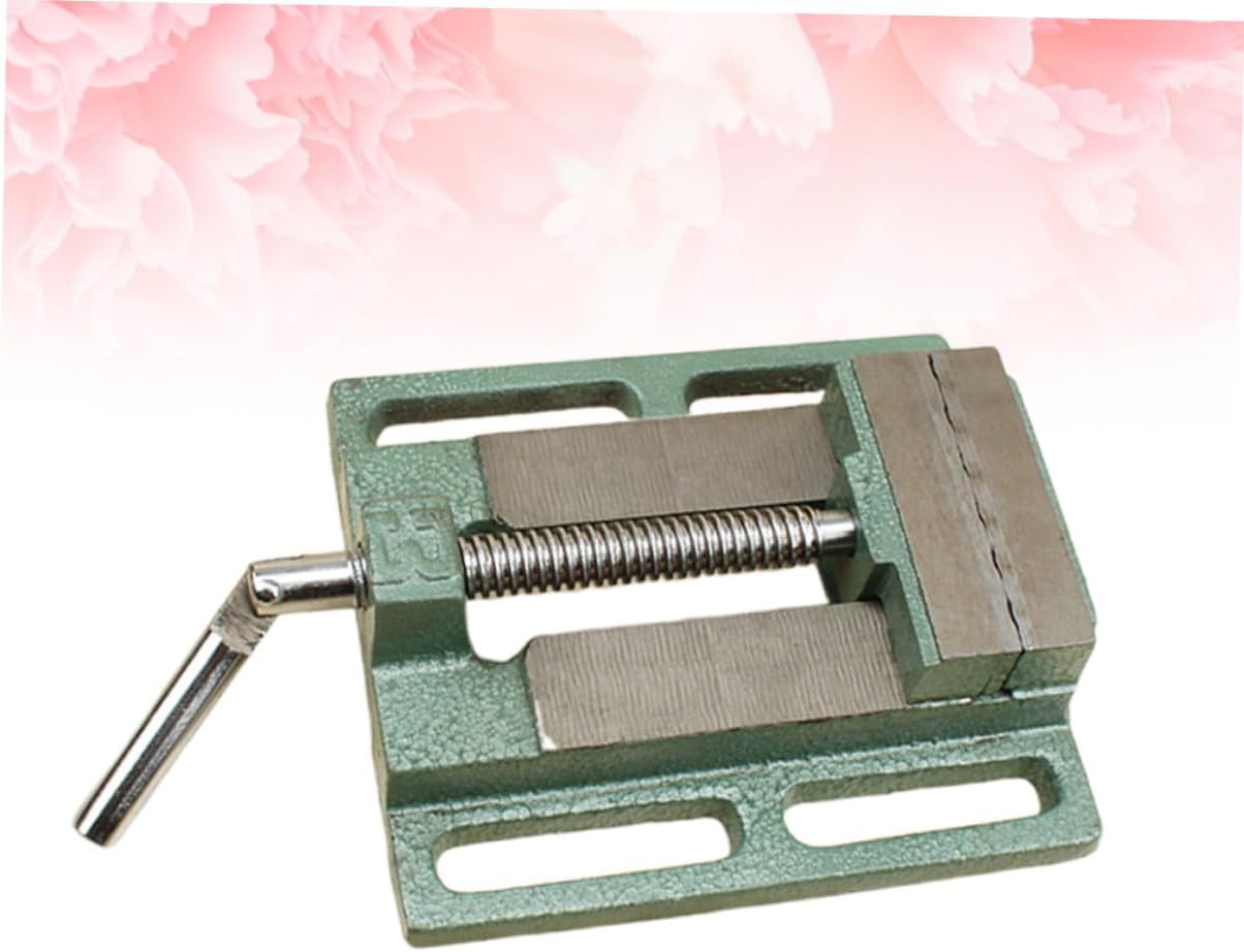 4-inch Cast Iron Drill Press Vise and Bench Clamp for Woodworking with Table Mount, Metal Milling and Drilling Workholding Tool for Workshop Use Random Color