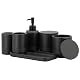 ZCCZ - Black Matte Bathroom Accessories Set 6 Pcs - Toothbrush Holder, Lotion Soap Dispenser, 2 Qtip Holder Dispenserr, Vanity Tray, Bathroom Tumbler - Decorative Countertop Vanity Organizer Product Image 1