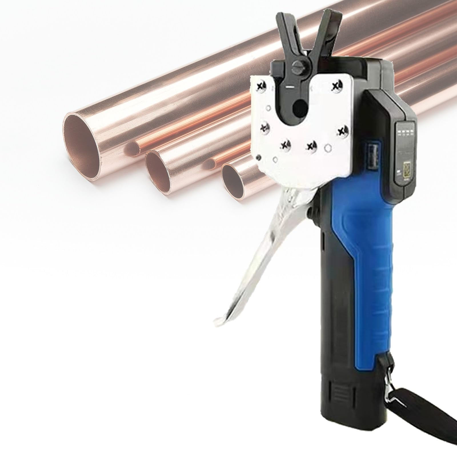 Abocardador EléCtrico, Herramienta Expansora De Tubos De Cobre, para ReparacióN De Aire Acondicionado, con Mandril De Varios TamañOs Y BateríA ExtraíBle,B