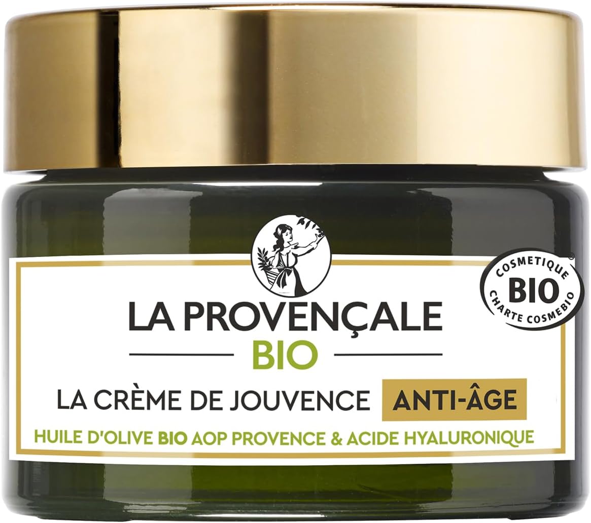 La Provençale Bio – La Crème de Jouvence Anti-Âge – Soin Visage Certifié Bio – Huile d’Olive Bio AOC Provence – Pour Tous Types de Peaux, Même Sensibles – 50 ml