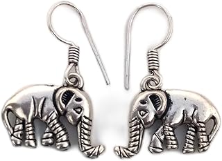 Elephant Design Earrings, 925 Silver Plated Earrings, Dangle Earrings, Elephant Shape Earrings, Statement Earrings, Dainty Earrings, Attractive Earrings, Boho Earrings, Birthday Gifts, Hippie Earrings, Animal Lover Earrings, Charm Earrings, Christmas Gifts