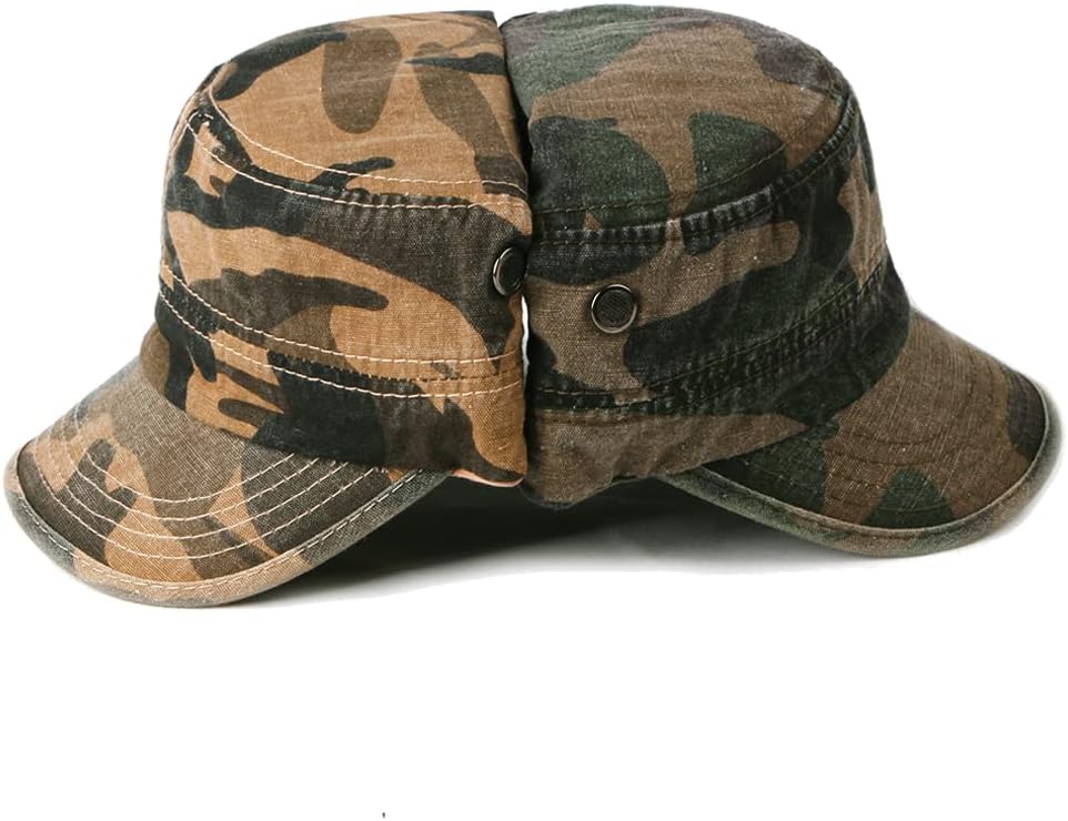 Unisex Military Army Hat Men Women Baseball Cap Flat Top Cap Adjustable Camo Cadet Cap - Image 7
