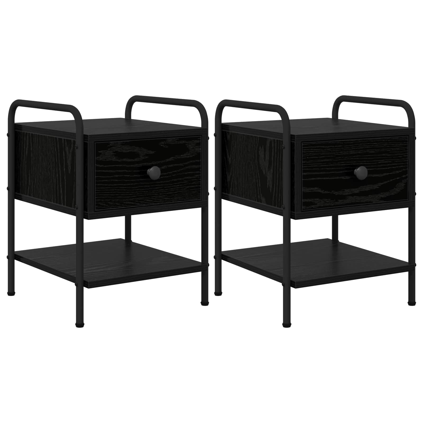 Hothingwell Stolik nocny 2 szt. Chene Black Wood Ingenierie