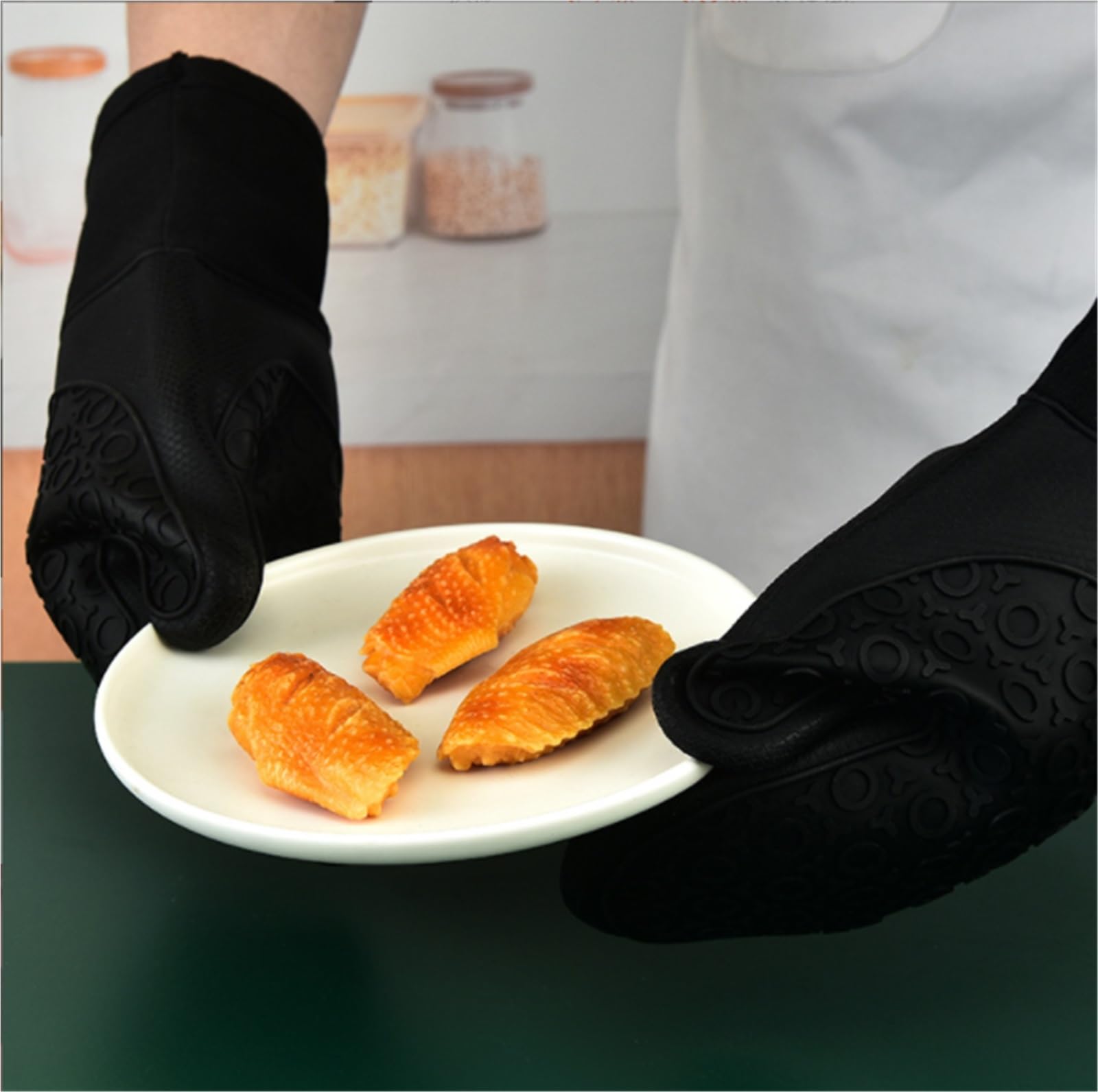 Gants de Cuisine 1 Paire De Gants De Four en Silicone, Résistants À La Chaleur, Adaptés À La Cuisson Manique(30cm)