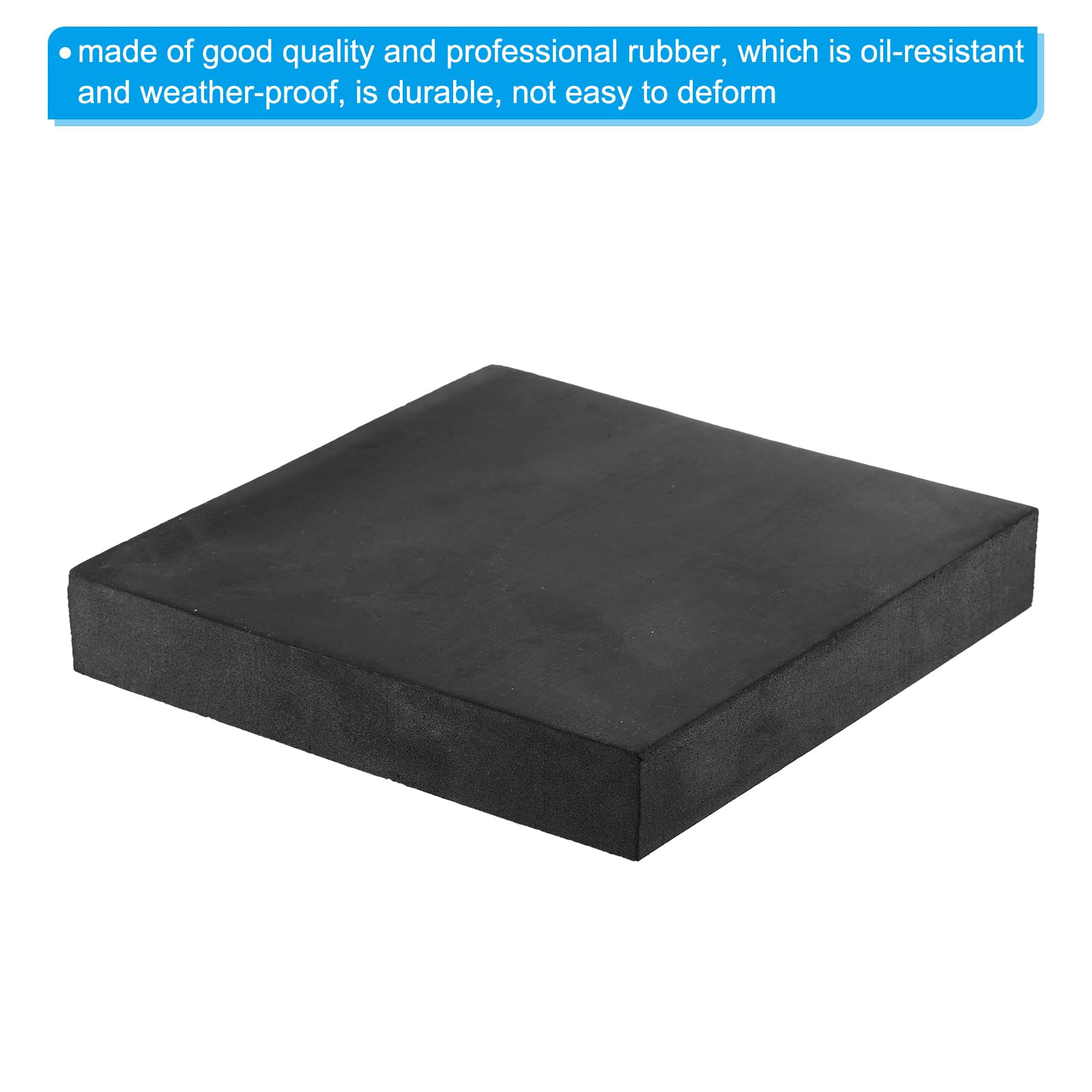 PATIKIL Almohadillas de Goma Antivibración 2 Unidades Almohadillas de Aislamiento de Vibración Cuadradas de 5.91" x 5.91" x 1" para HVAC Compresor de Aire Lavadora Negro
