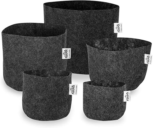 Miniatura 2 de HTG Supply FeltPots desechables para interiores y exteriores, 1 galón, aireación de tela negra, bolsas de cultivo para plantas