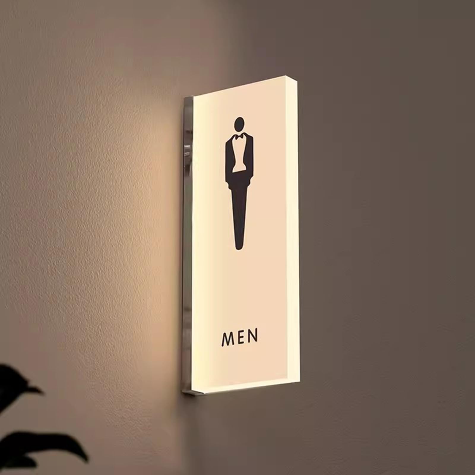 Toilet signage, 26×10.5cm Wall Hanging Light Up Toilet Sign, for Bar Mall Washroom, Public Restrooms Service