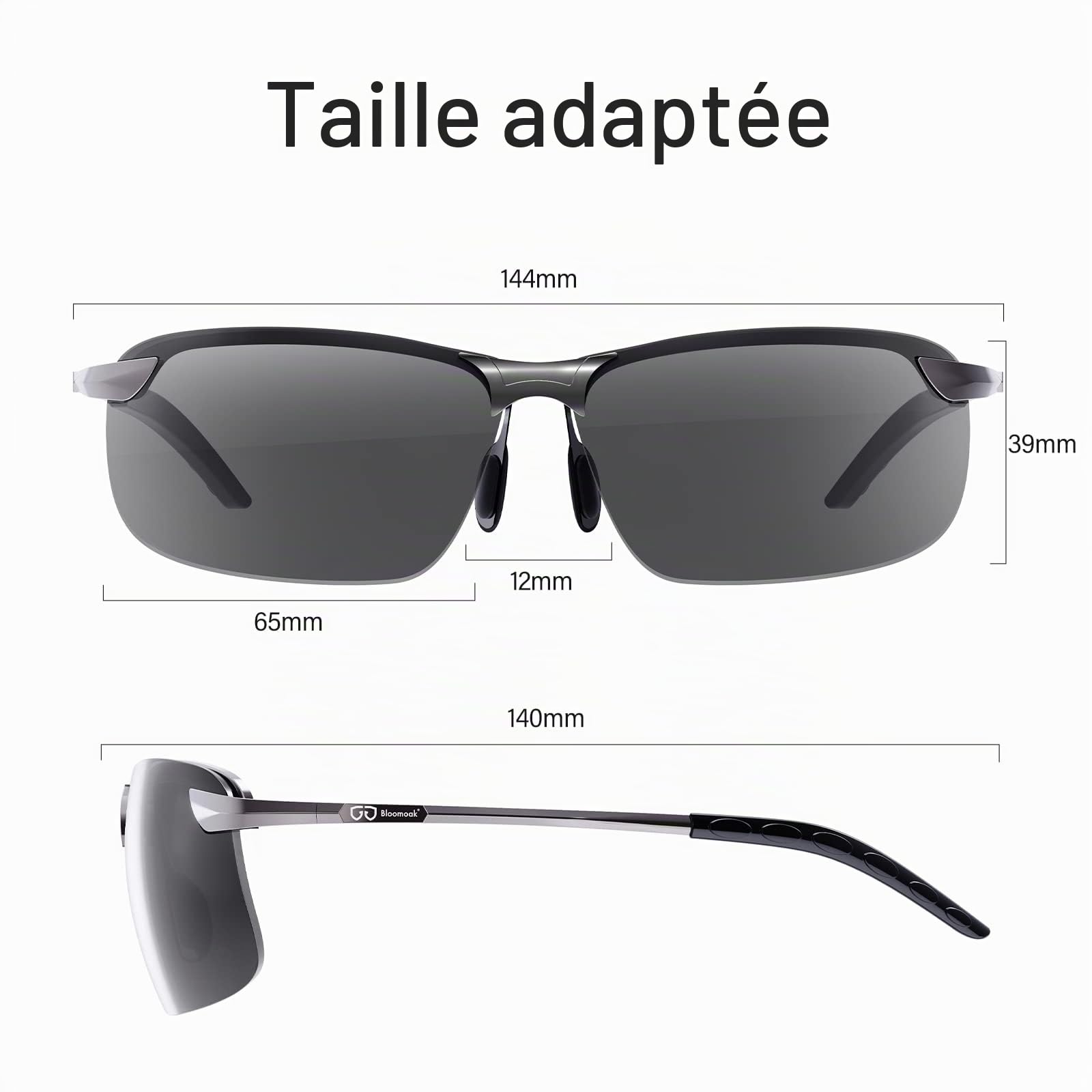 Bloomoak Lunettes de Conduite de Nuit Produit de Designer Verres polarisés pour - TAC Lentille - Apte UV400/la pêche/pour la Protection Anti-éblouissement/Sport Protection des/Réduction de Risque
