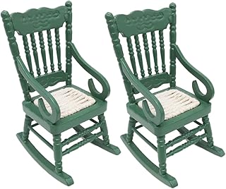 ifundom Sillas Mecedoras en Miniatura Realistas en Color Verde para Modelos de Muebles en Miniatura de Casas de Muñecas a Escala 1:12 con Manijas