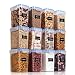 Vtopmart Airtight Food Storage Containers 12 Pieces 1.5qt / 1.6L- Plastic PBA Free Kitchen Pantry Storage Containers for Sugar, Flour and Baking Supplies - Dishwasher Safe - Include 24 Labels