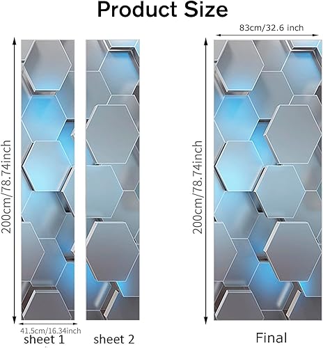 Miniatura 2 de ChezMax Mural de puerta 3D para puerta moderna, impermeable, papel tapiz adhesivo para puerta, extraíble para decoración del hogar, póster de puerta