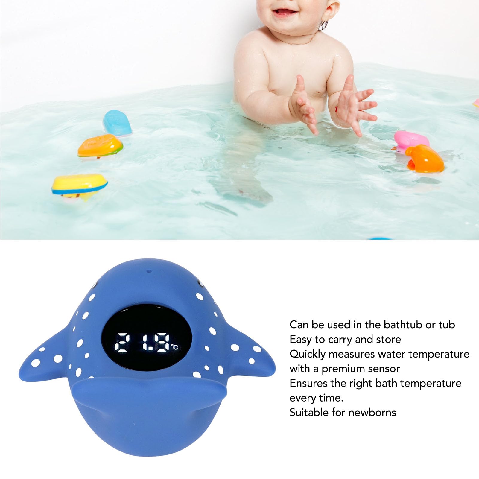Termometro da Bagnetto per Bambini Whale Termometro Digitale per Acqua Ad Alta Definizione Intelligente per Vasca da Bagno per Neonati