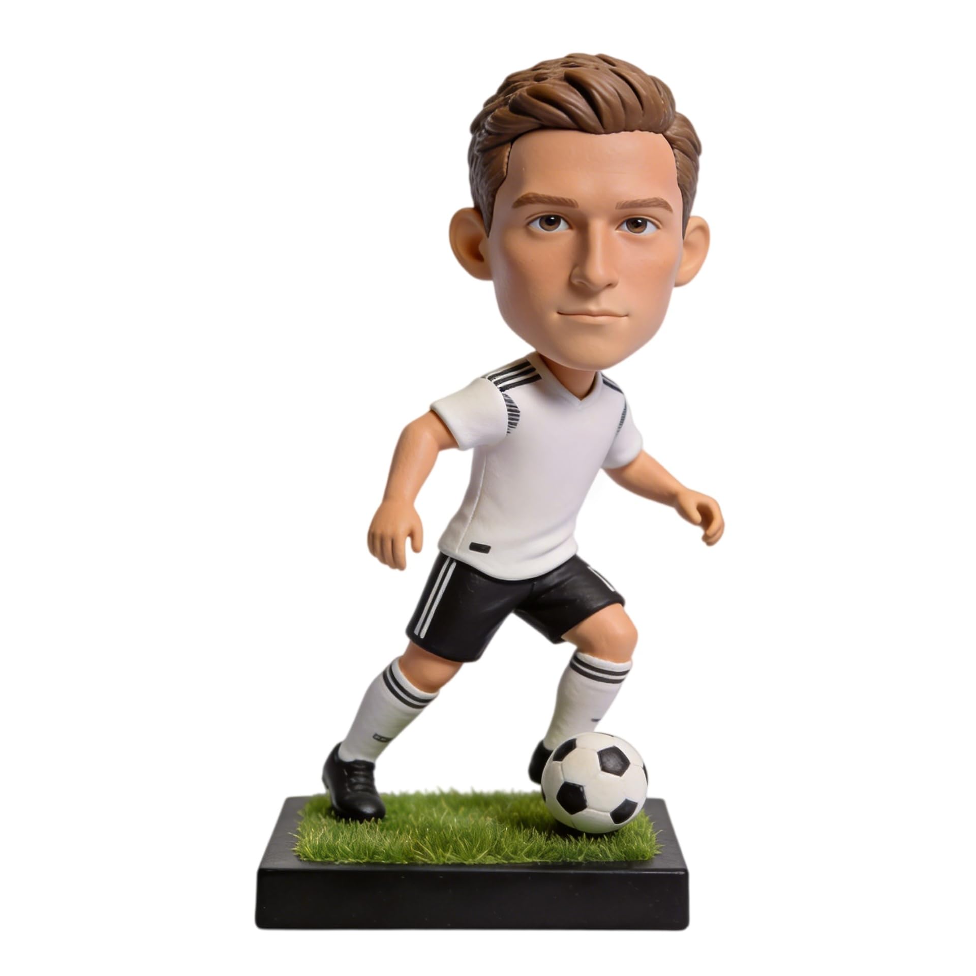 Figura 3D personalizada de jugador de fútbol de la foto, estatua de fútbol hecha a mano de arcilla polimérica de cuerpo completo, regalo para torneo deportivo de cumpleaños, decoración de recuerdo