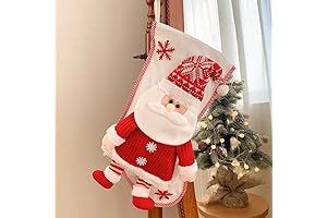 18 Inches Santa Claus Christmas Stocking for Gifts, Fireplace Tree Hanging