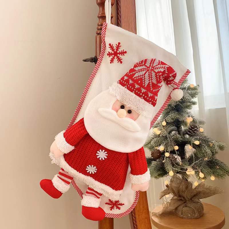 Große Weihnachtsstrümpfe, 45,7 cm gestrickter Weihnachtsmann, Weihnachtsstrumpf-Dekorationen, Weihnachtsstrumpf für Kinder, Geschenk, Kamin, Weihnachtsbaum, hängende Strümpfe für Familie, Neujahr,