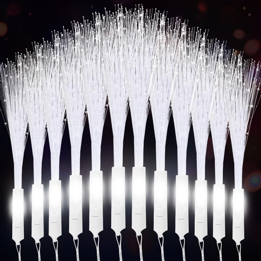 40 Stück Leuchtwedel Hochzeit,LED Leuchtwedel Weiss,Hochzeit Glasfaserlampe,Glasfaser Leuchtstab, LED Leuchtstab Glasfaser,Hochzeit Leuchtwedel