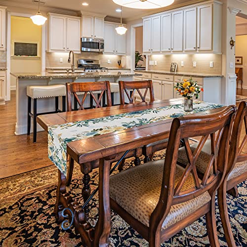 Celepaty Floral Bushes Leaves Yellow Roses Easter Table Runner, 13 X 72 Inch Spring Summer Seasonal Holiday Kitchen Dining Table Décor For Indoor Outdoor Home Party #TOP2