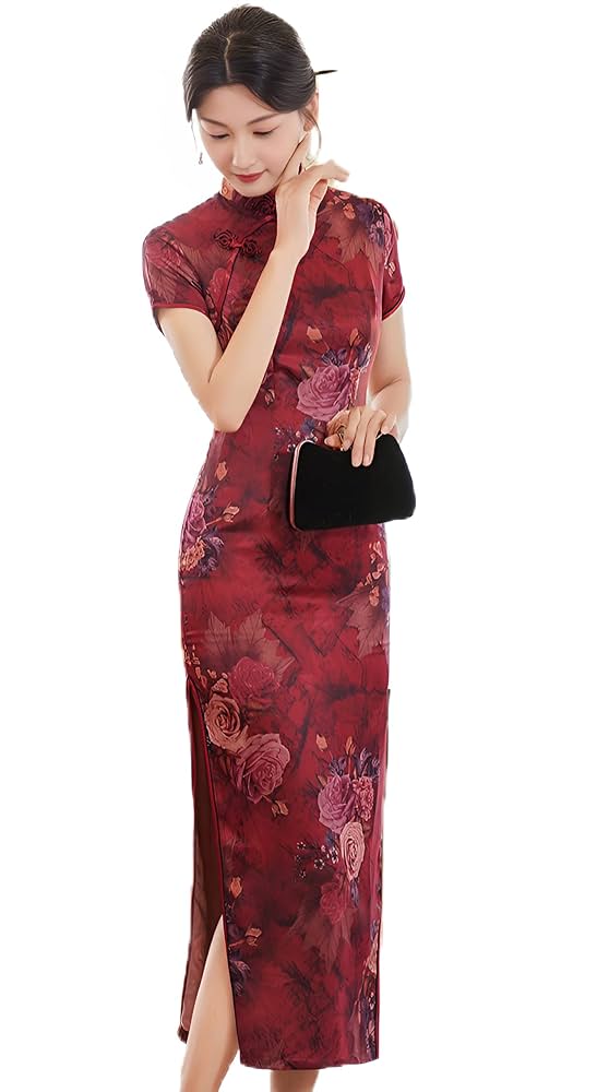 ミュベール ロングワンピース チャイナドレス 装飾 昆虫 キャミソール付き M Amazon.co.jp: [TRTRO] チャイナ ワンピース ロング チャイナ